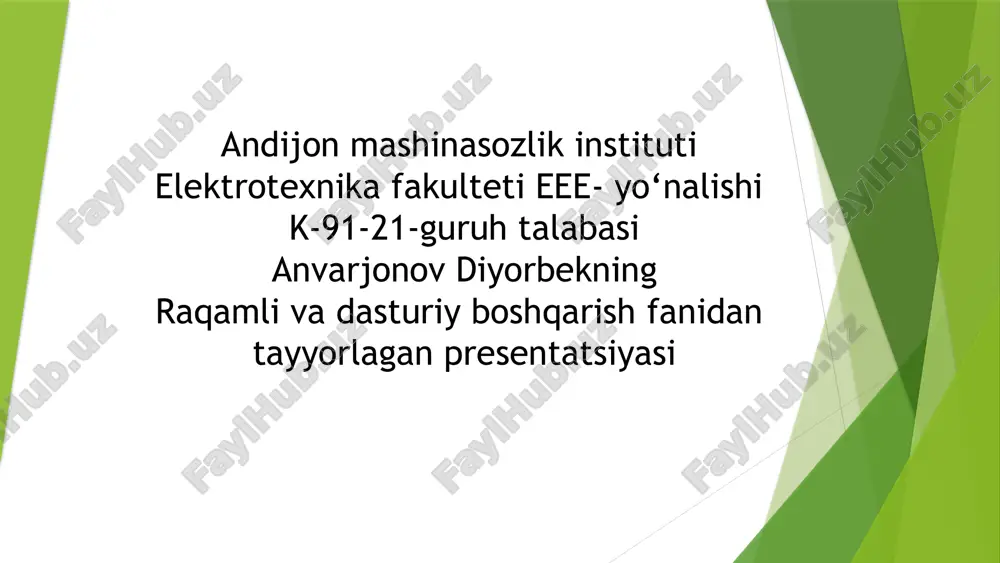 mikroprotsessorli tizimlar — PPTX