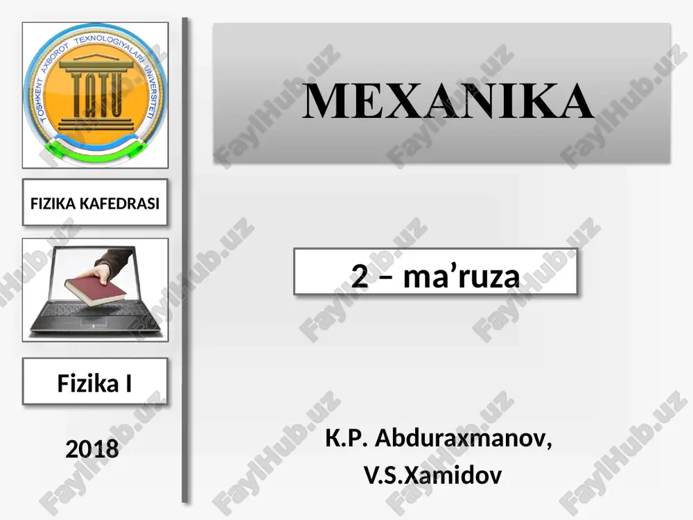 fizika i ma’ruzarejasi — PPTX