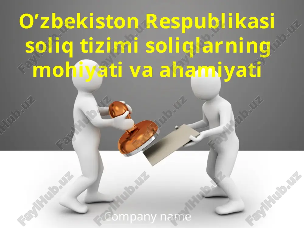 o‘zbekiston respublikasi soliq tizimi — PPTX