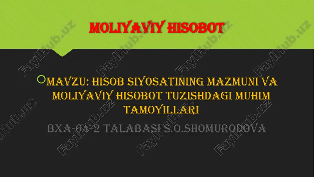 moliyaviy hisobot — PPTX