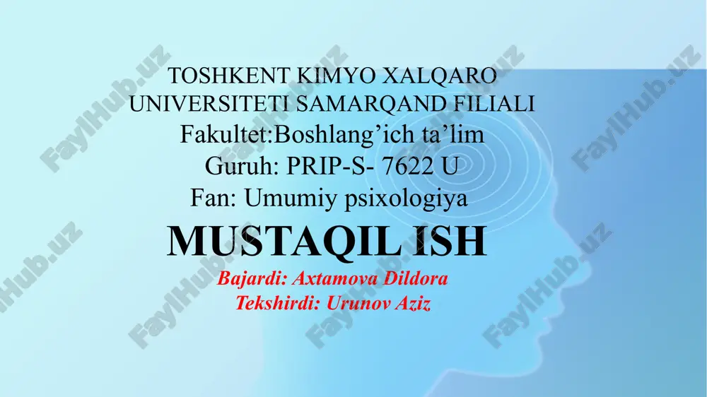 umumiy psixologiya — PPTX