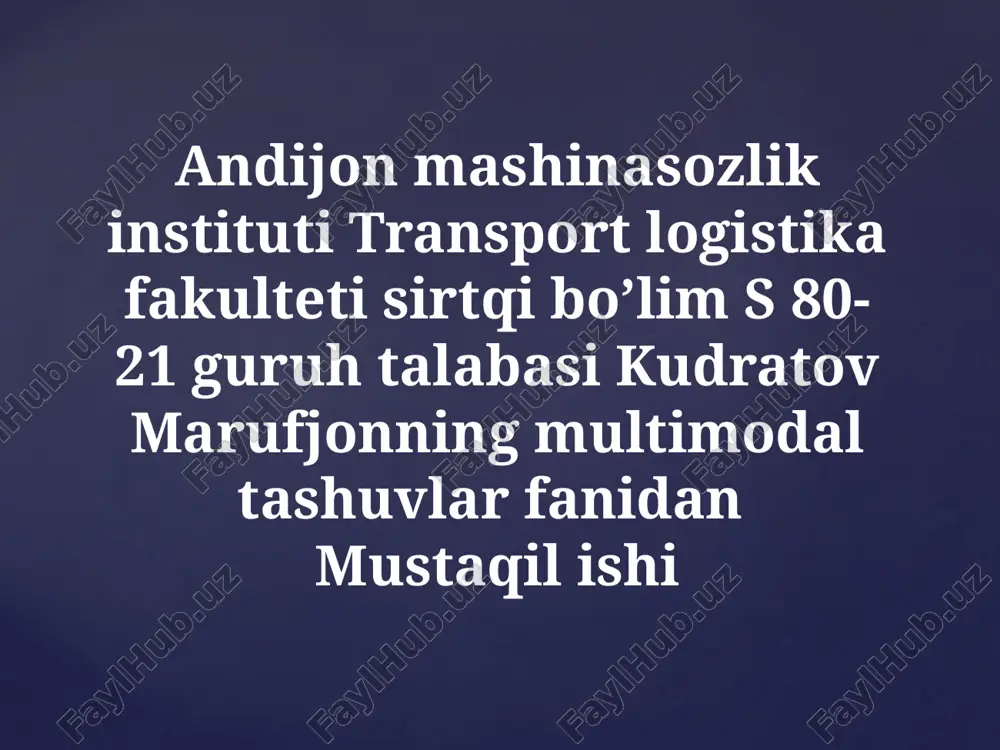 multimodal tashuvlar — PPTX