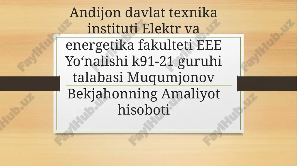 amaliyot hisoboti — PPTX