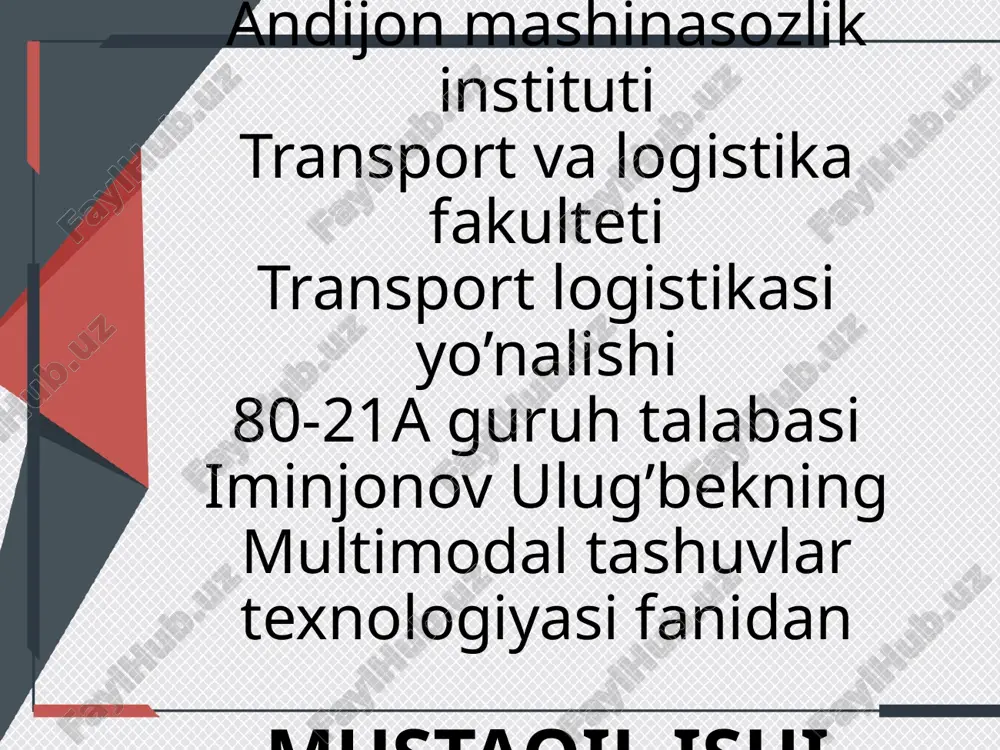 multimodal tashuvlar — PPTX