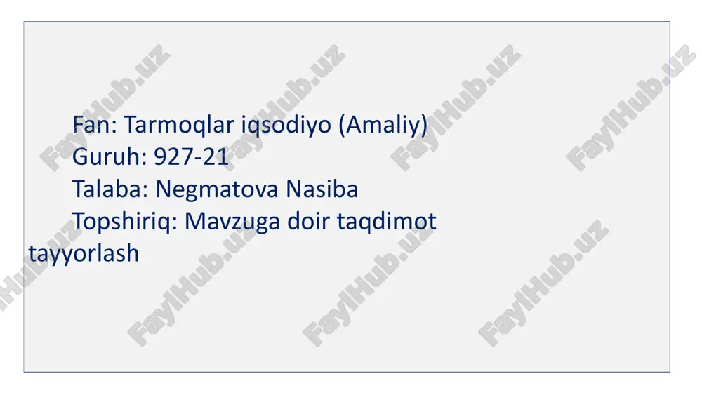qurilishda ishlab chiqarish aloqalari — PPTX