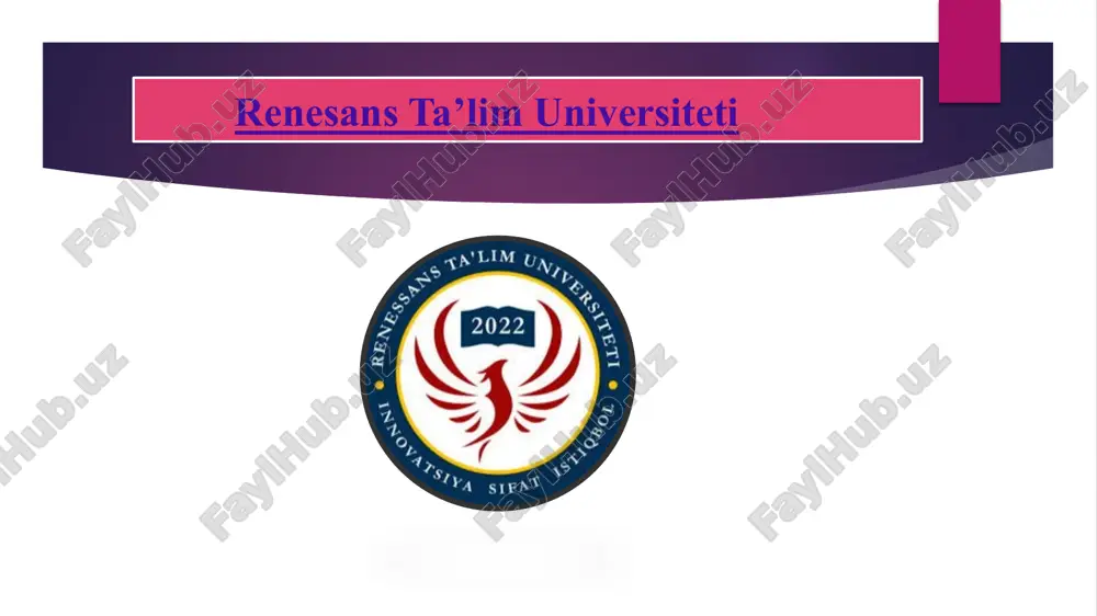 renesans ta'lim universiteti — PPTX