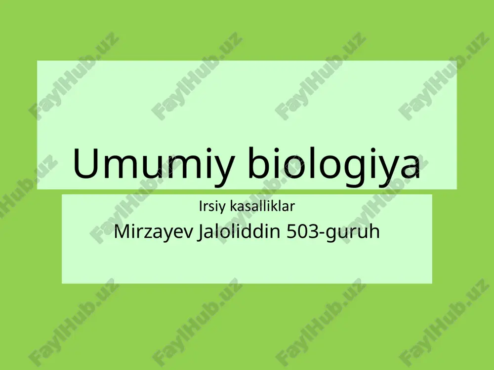 irsiy kasalliklar — PPTX