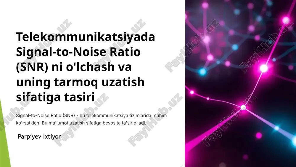 signal-to-noise ratio (snr) — PPTX