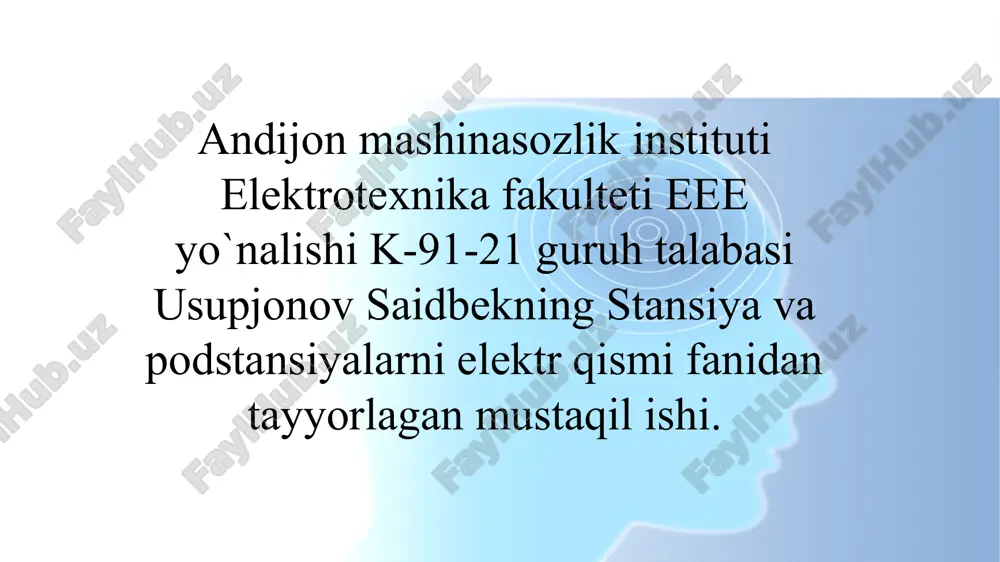 transformatorlar haqida ma'lumotlar — PPTX