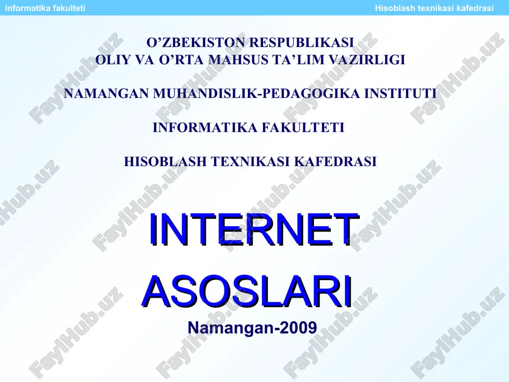 internet asoslari — PPT