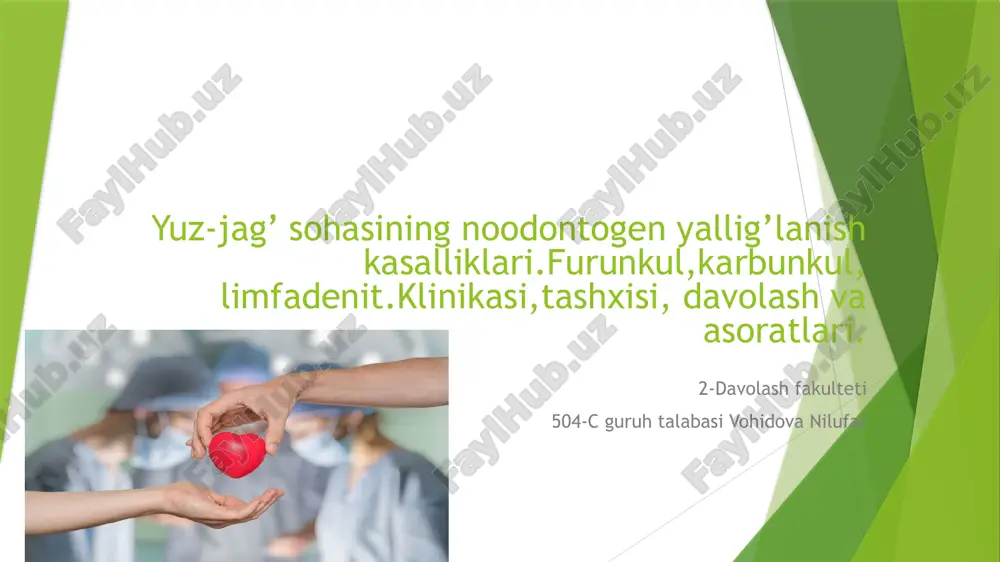 furunkul va karbunkulning oodontogenyallig’lanishkasalliklari — PPTX