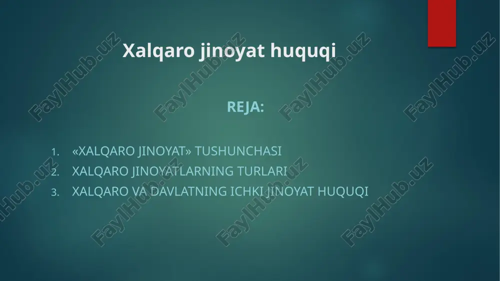 xalqaro jinoyat huquqi — PPTX