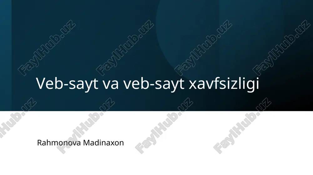 veb-sayt va veb-sayt xavfsizligi — PPTX