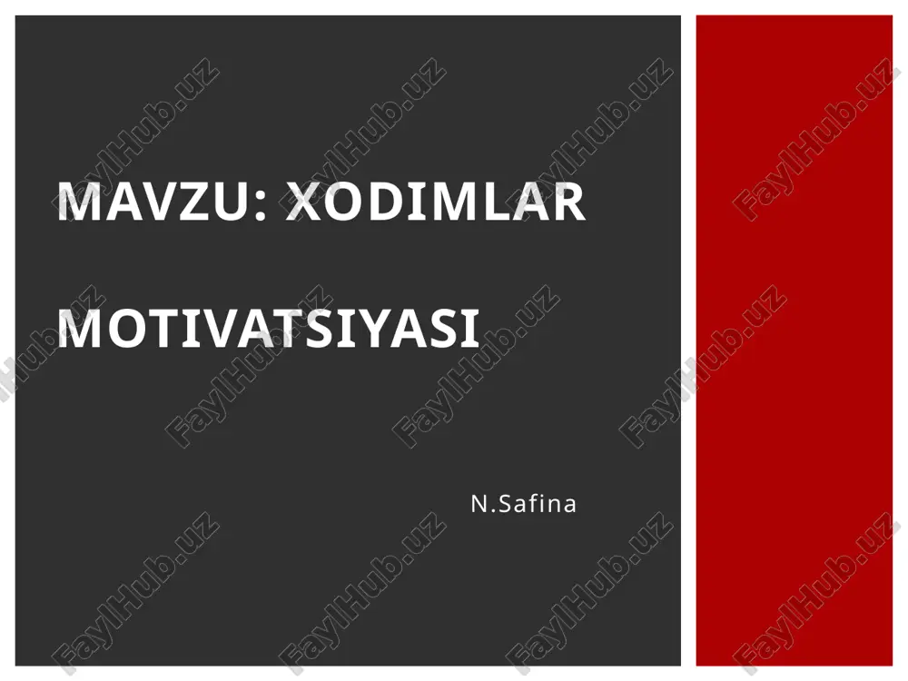 xodimlar motivatsiyasi — PPTX