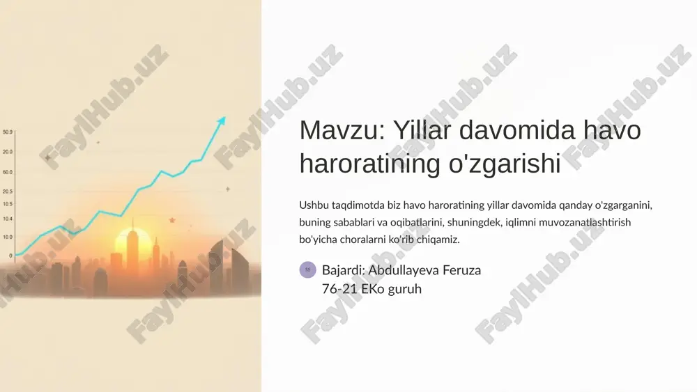 havo haroratining o'zgarishi — PPTX
