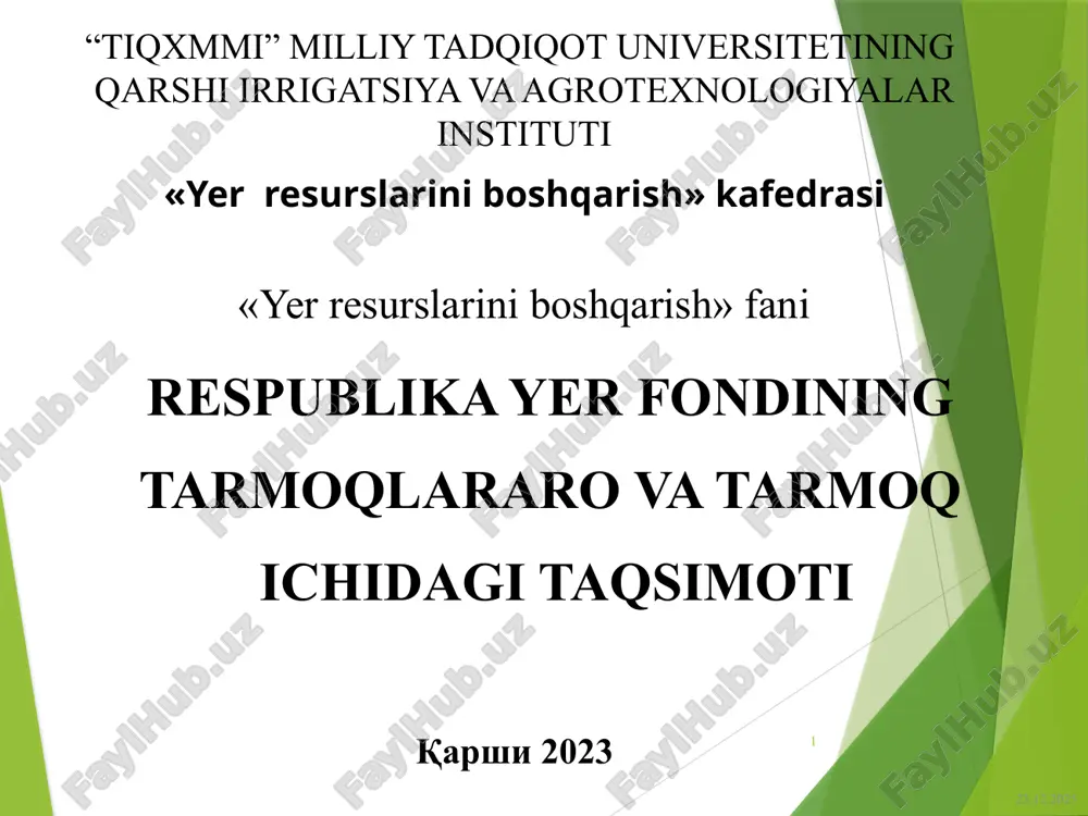 yerresurslarini boshqarish — PPTX