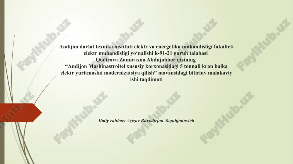 5 tonnalik ranbal kaelektryuritma — PPTX