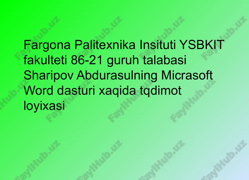 microsoft office word — PPTX