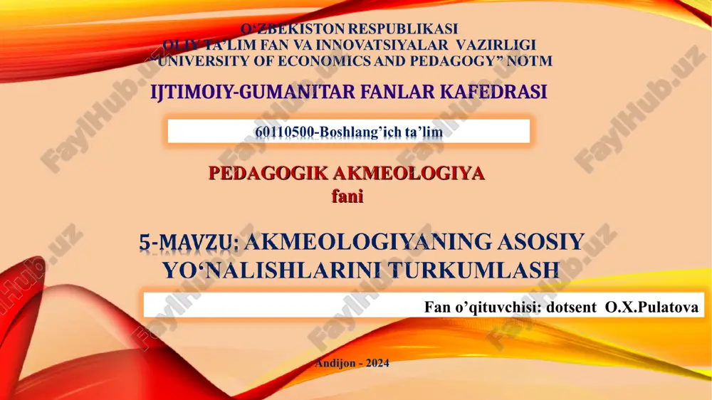 akmeologiya fani — PPT