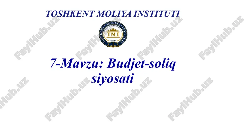 budjet-soliqsiyosati — PPTX