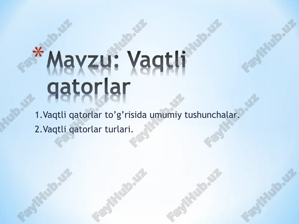 vaqtli qatorlar — PPT