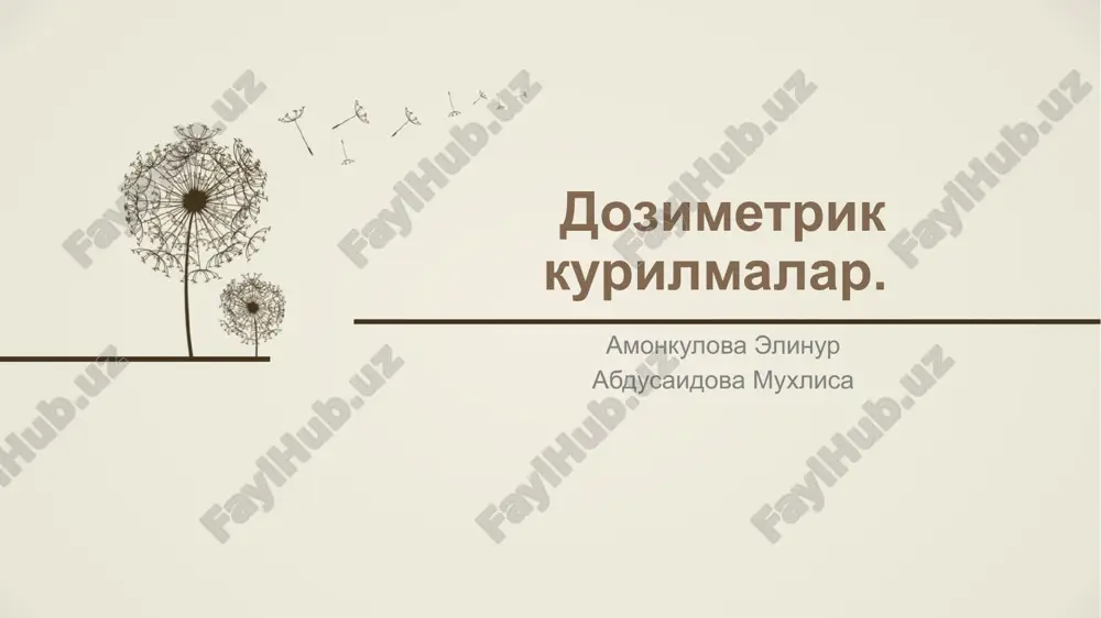 dozimetrik kurilmalar — PPTX
