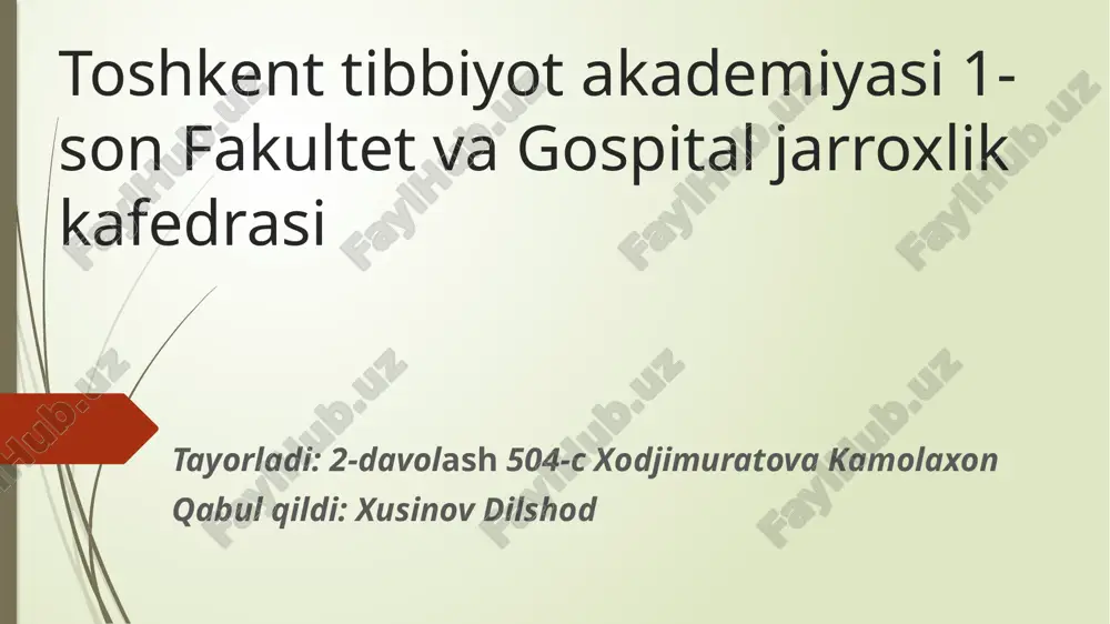 zamonaviy sikleroterapiya — PPTX