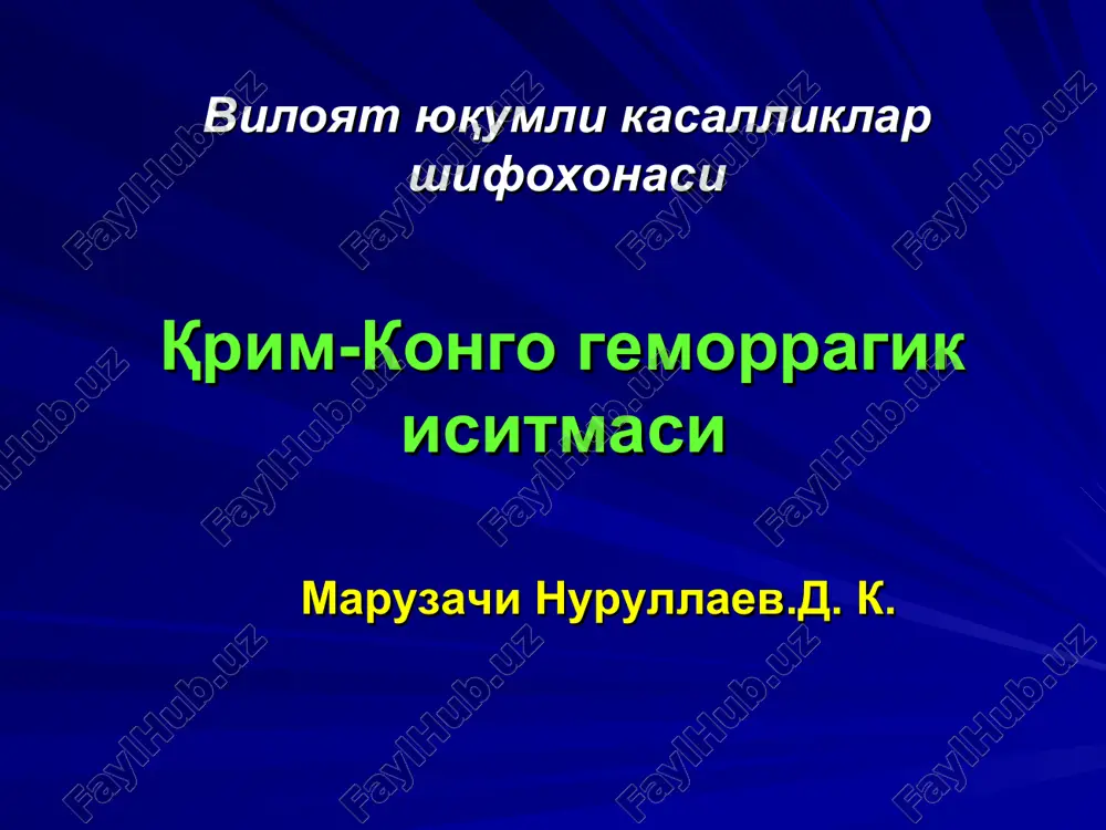 qrim-kongo gemorragik isitmasi — PPT