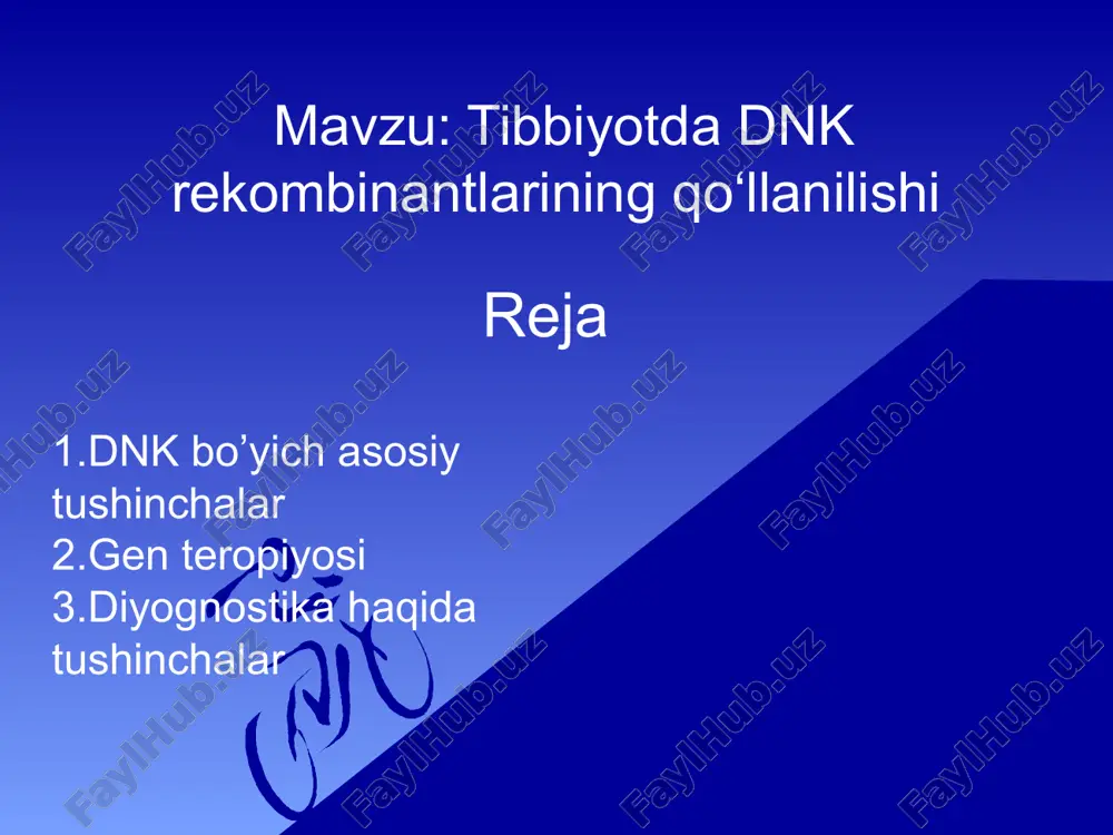 tibbiyotda dnk rekombinantlarining qo‘llanilishi — PPTX