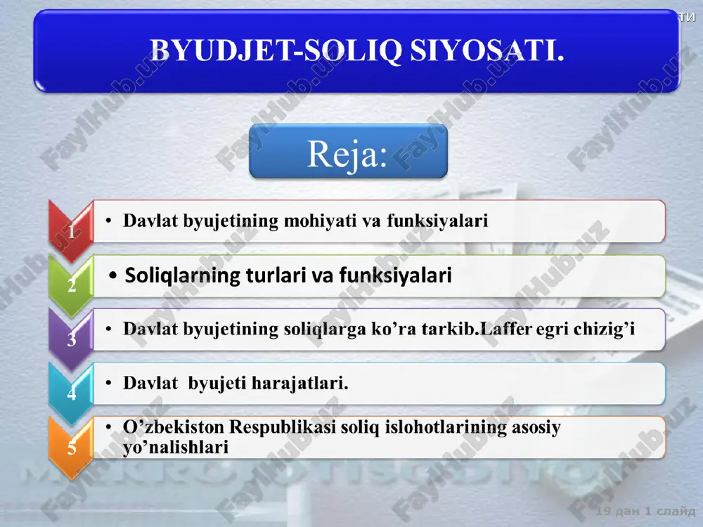 byudjet-soliq siyosati — PPT