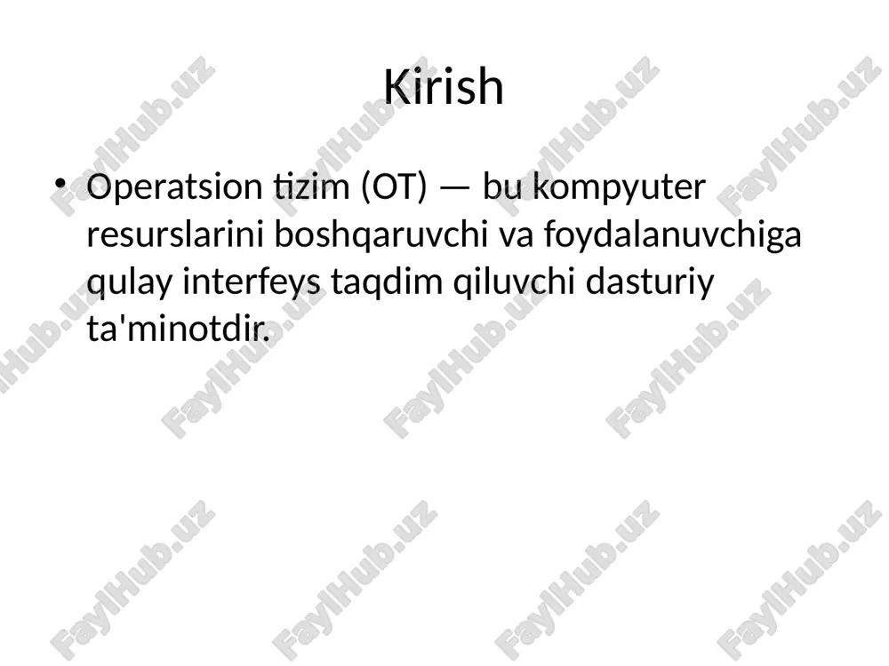 operatsion tizimlar — PPTX