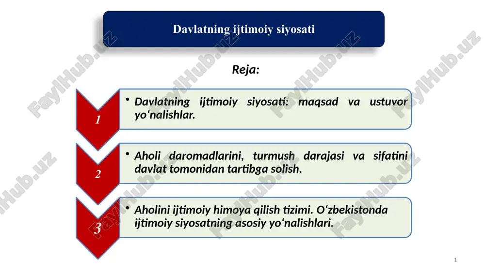 davlatning ijtimoiy siyosati — PPTX