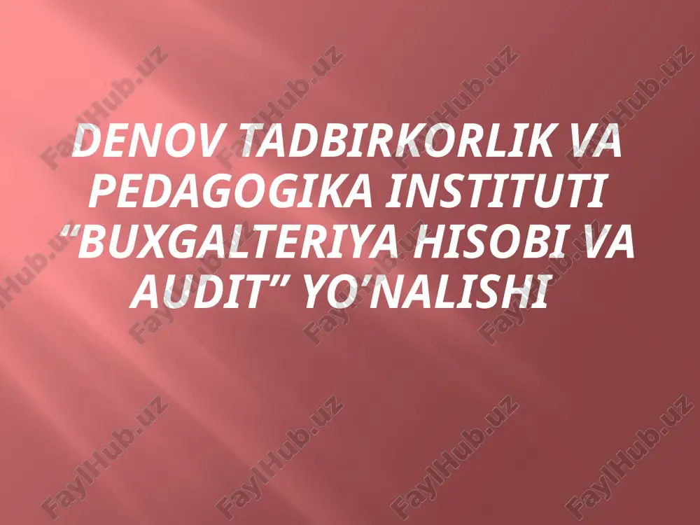 xalqaro moliyaviy hisobot standartlari mazmuni — PPTX