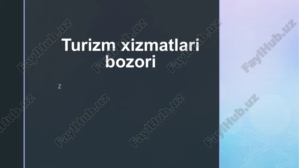 turizm xizmatlari bozori — PPTX