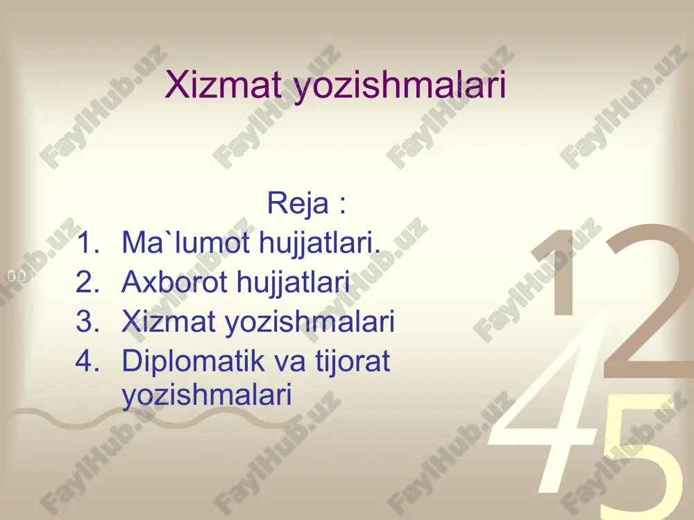 dalolatnoma yozishmalari — PPTX