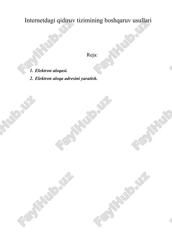 elektron pochta (e-mail) yoki elektron aloqa — DOCX