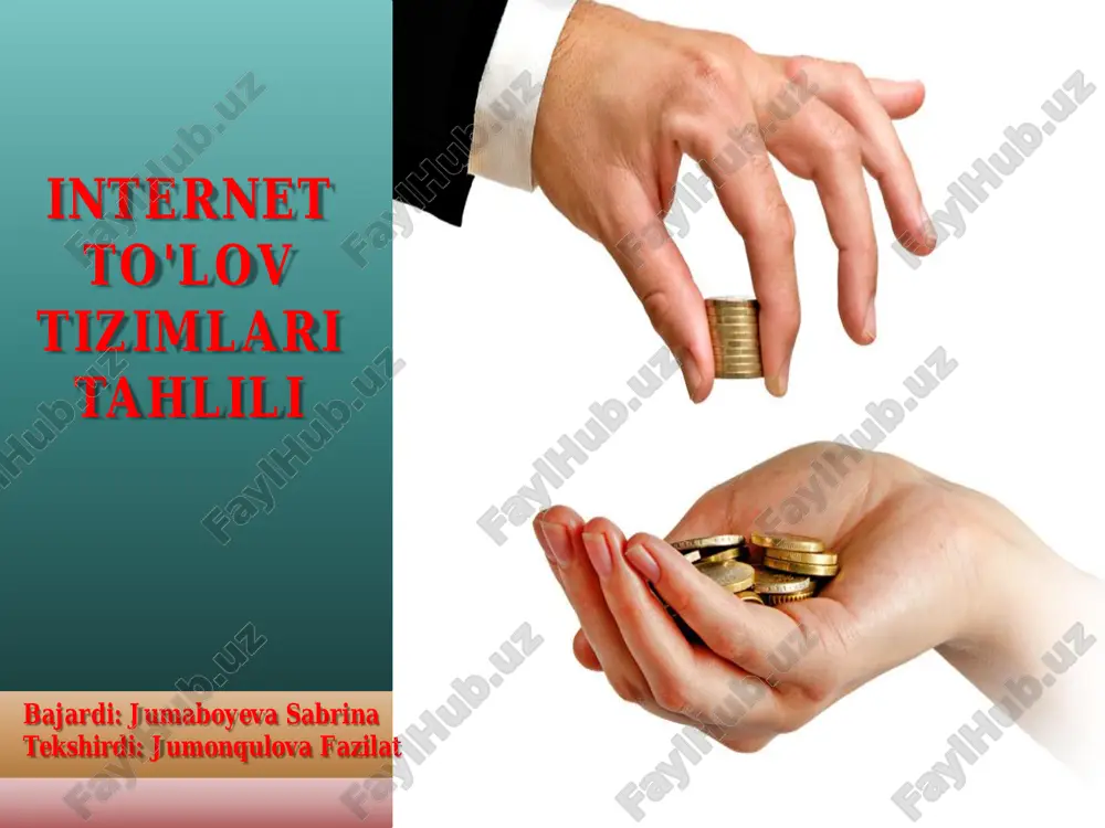internet to'lov tizimlari tahlili — PDF