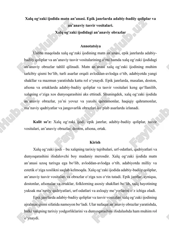 xalq og‘zaki ijodi — DOCX