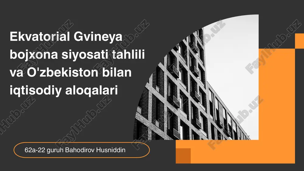 ekvatorial gvineya bojxonasi — PPTX