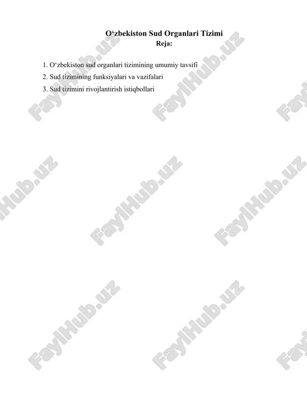 o‘zbekiston sud organlari tizimi — DOCX