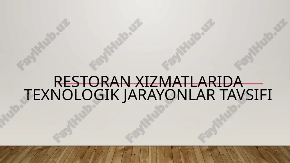 restoran xizmatlari — PPTX