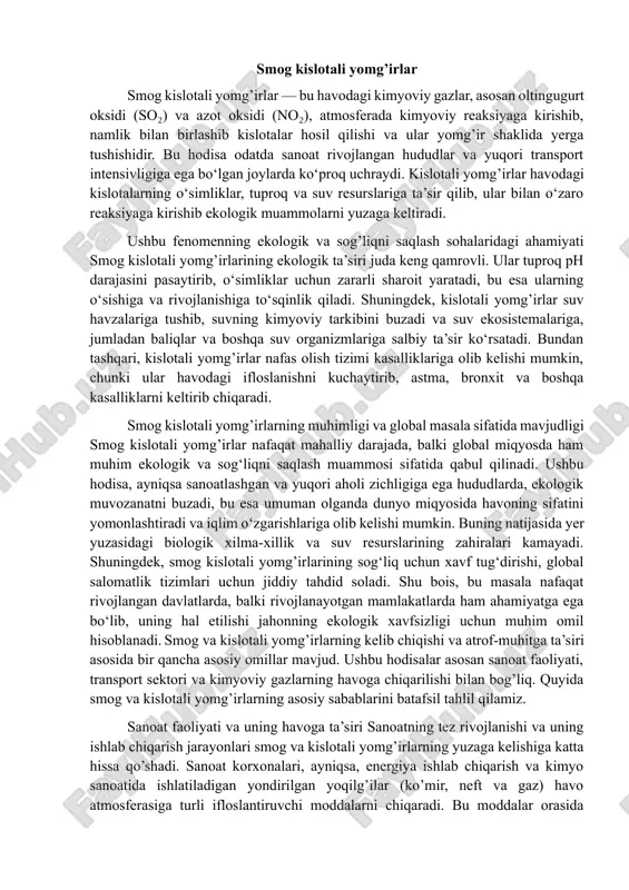 smog kislotali yomg’irlar — DOCX