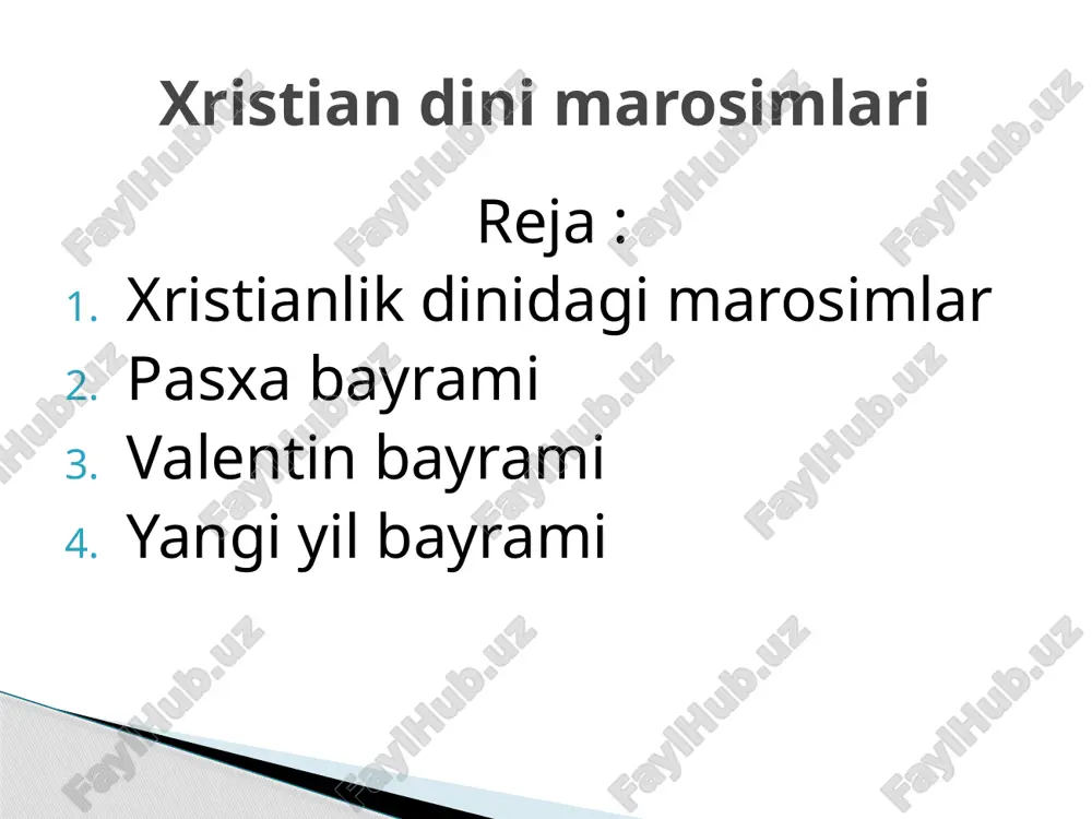 xristianlikdagi marosimlar — PPTX