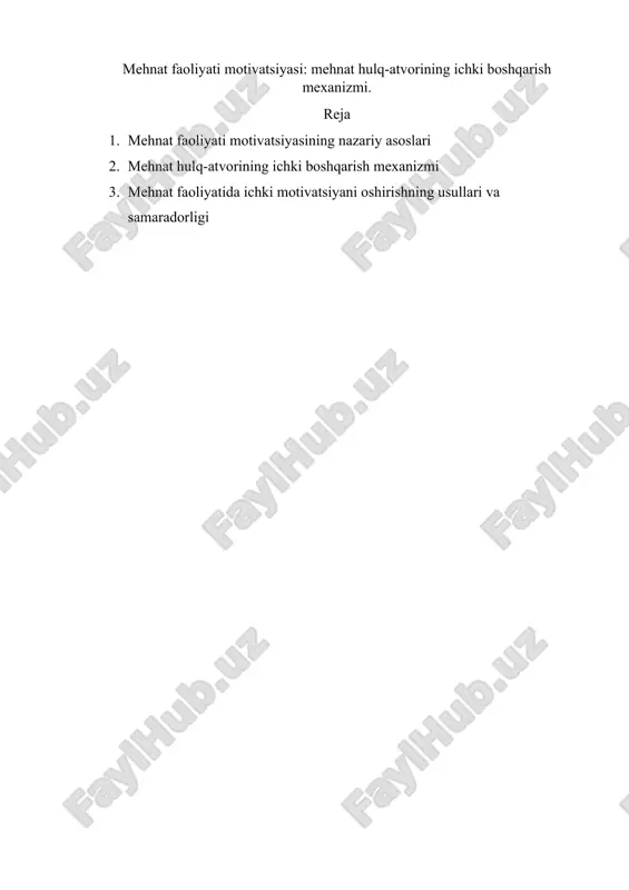 mehnat faoliyati motivatsiyasi — DOCX