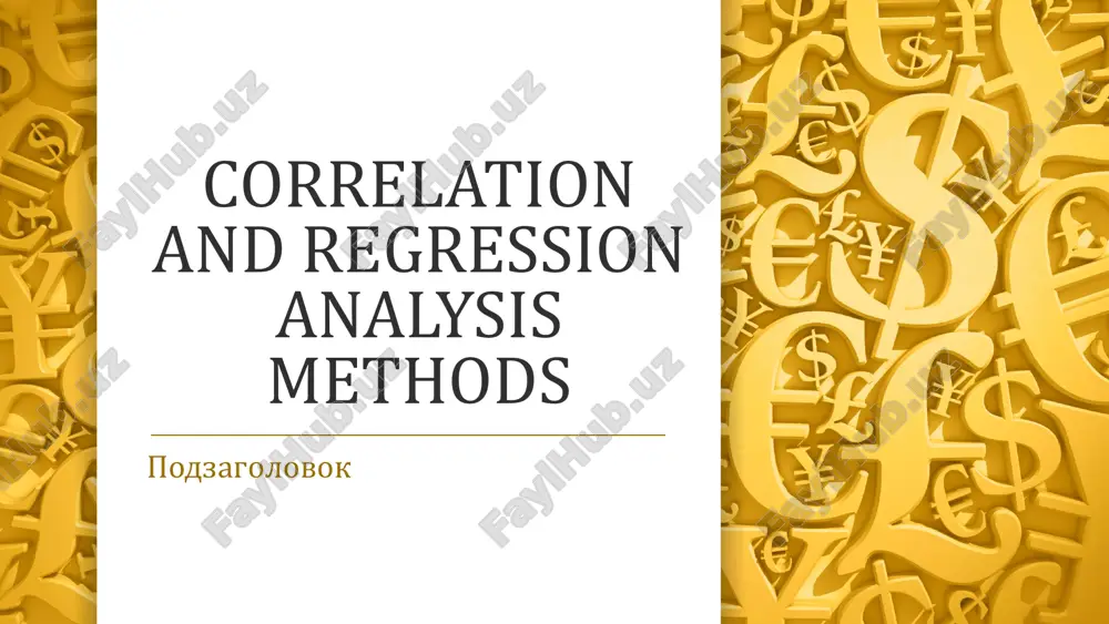 correlation and regression analysis methods — PDF