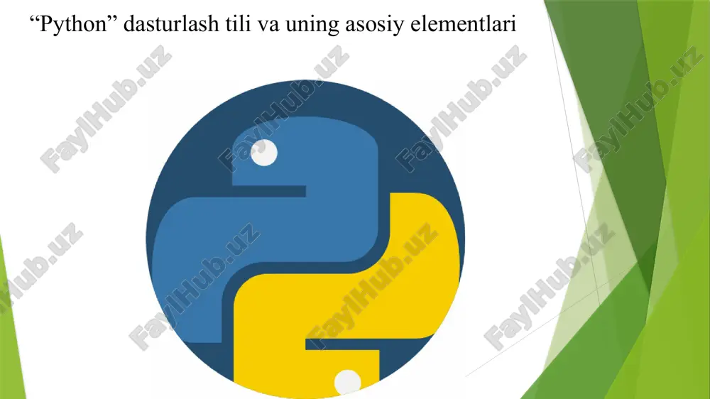 python dasturlash tili asosiy elementlari — PPTX