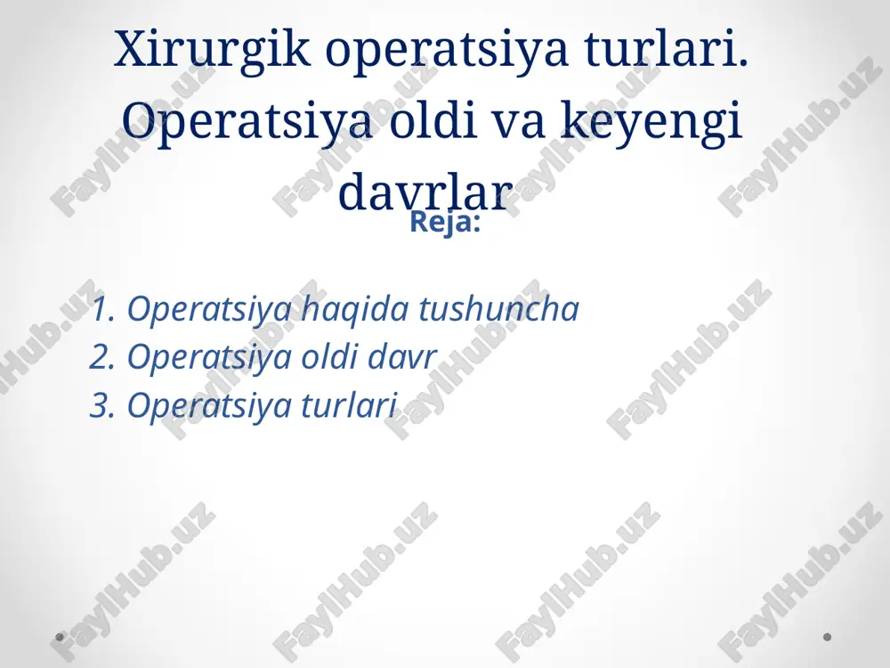 xirurgik operatsiyalar — PPTX