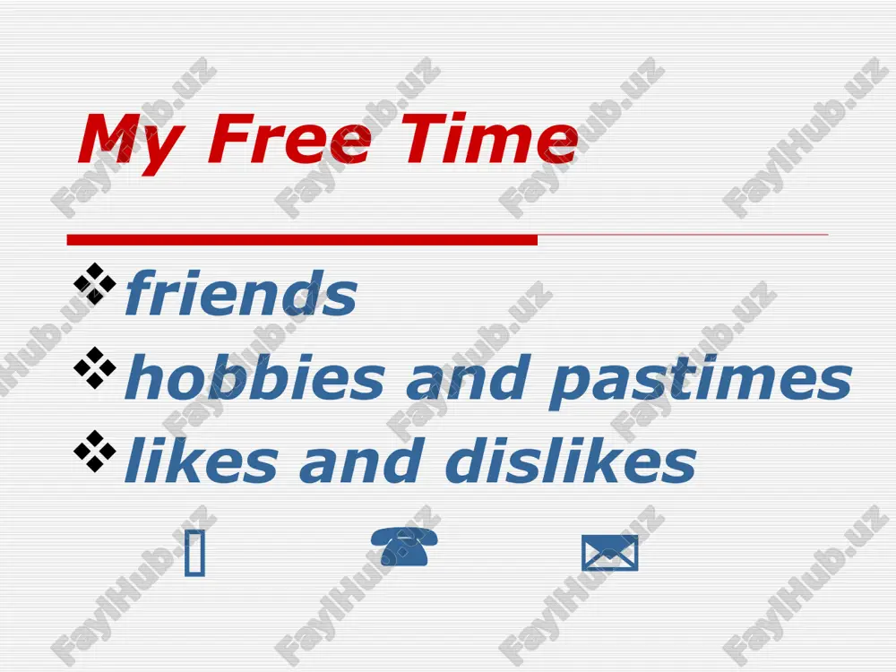 "my free time" — PPTX