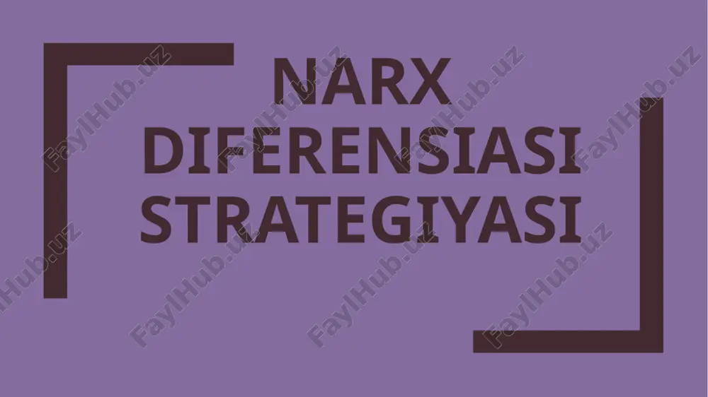 narxdiferensiasistrategiyasi — PPTX