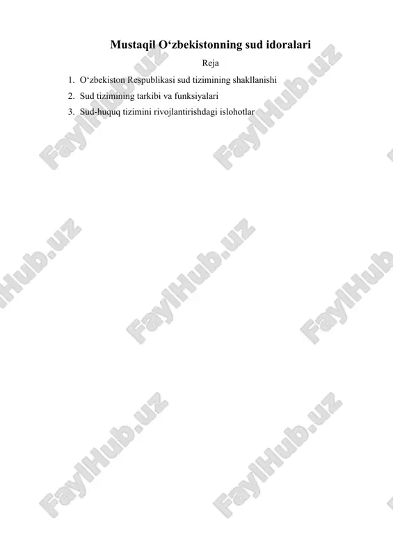 mustaqil o‘zbekistonning sud idoralari — DOCX